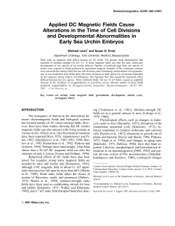 Applied DC magnetic fields cause alterations in the time of cell