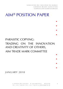 Parasitic Copying - AIM - European Brands Association
