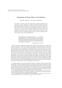 Persistence of Power, Elites, and Institutions