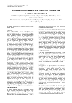 Hydrogeochemical and Isotopic Survey of Kutahya