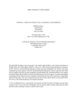 "Optimal taxes on fossil fuel in general equilibrium", mimeo IIES