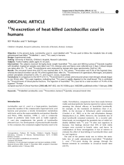 N-excretion of heat-killed Lactobacillus casei in humans