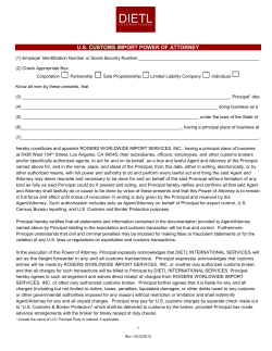 us customs import power of attorney