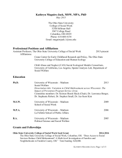 Curriculum Vitae - The Ohio State University College of Social Work