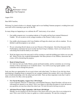 A. HOS Welcome Letter 16-17 - Montessori School of Northampton