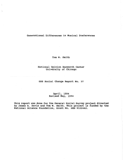 Generational Differences in Musical Preferences Tom W. Smith