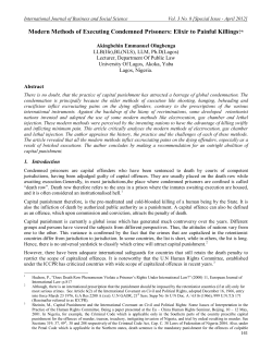 Modern Methods of Executing Condemned Prisoners