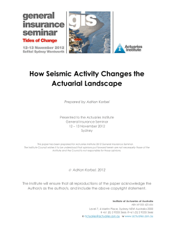 How Seismic Activity Changes the Actuarial Landscape