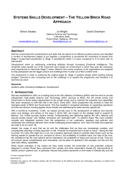 systems skills development &ndash; the yellow brick road approach