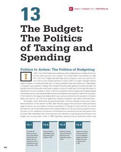 The Budget: The Politics of Taxing and Spending