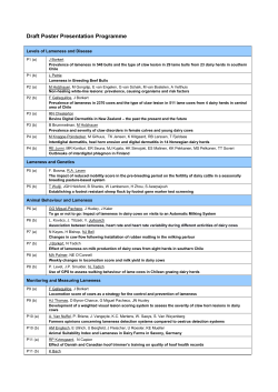 Draft Poster Presentation Programme