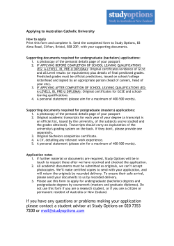 Application form for undergraduate and