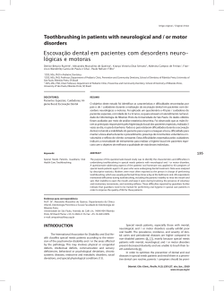 Escova&ccedil;&atilde;o dental em pacientes com desordens neuro