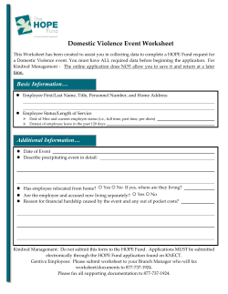 Domestic Violence Event Worksheet