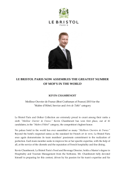le bristol paris now assembles the greatest number of mof`s in the