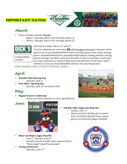 2017 Standish LL Baseball Important Dates