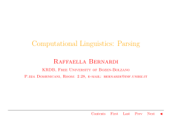 Computational Linguistics: Parsing