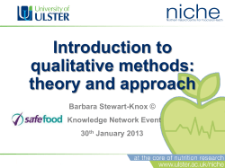 Introduction to qualitative methods: theory and approach