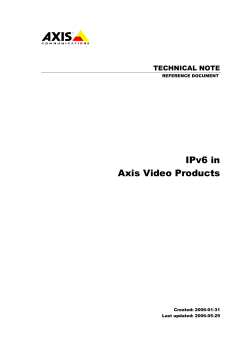 IPv6 in Axis Video Products