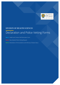 Declaration and Police Vetting Forms