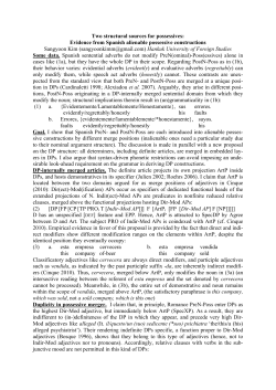 Evidence from Spanish alienable possessive constructions