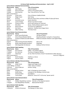 2016 Horse Public Speaking and Demonstrations - April 3