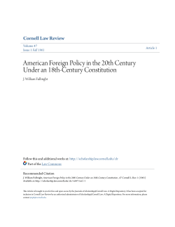 American Foreign Policy in the 20th Century Under an 18th