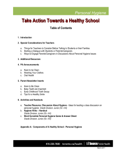 Personal Hygiene: Take Action Towards a Healthy