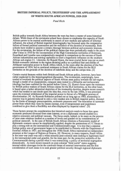 BRITISH IMPERIAL POLICY, TRUSTEESHIP AND - SAS