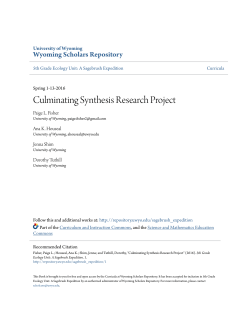 Culminating Synthesis Research Project