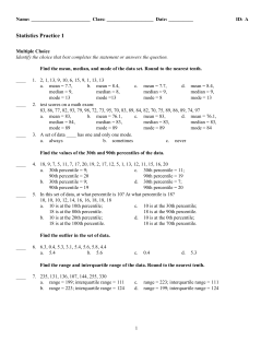 Statistics Practice 1