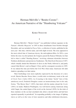 Herman Melville`s &ldquo;Benito Cereno&rdquo;: An American Narrative of the