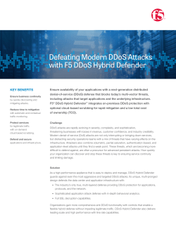 Defeating Modern DDoS Attacks with F5 DDoS Hybrid
