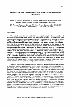 Production and Characterization of Metal