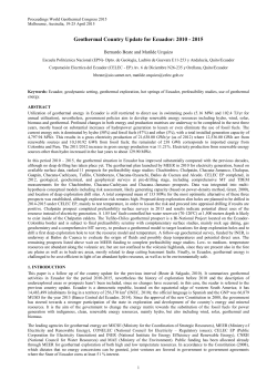 Geothermal Update for Ecuador: 2010 - 2015
