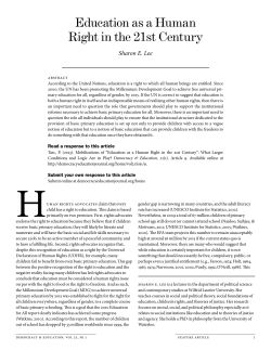 Education as a Human Right in the 21st Century