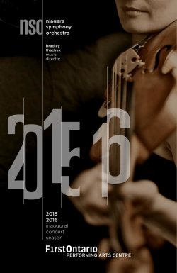 2016 inaugural concert season niagara symphony orchestra