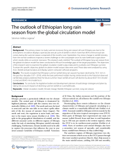 The outlook of Ethiopian long rain season from the global circulation