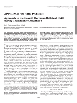 APPROACH TO THE PATIENT Approach to the Growth Hormone