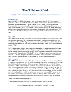 Using the Trusted Platform Module to Enhance OVAL Driven