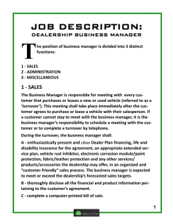 Business Manager Job Description