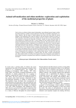 Animal self-medication and ethno-medicine