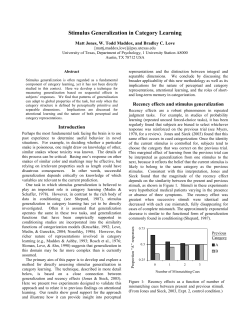 Stimulus Generalization in Category Learning