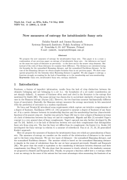 New measures of entropy for intuitionistic fuzzy sets 1