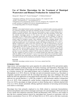 Use of marine macroalgae for the treatment of municipal