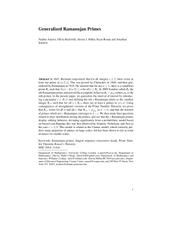Generalized Ramanujan Primes