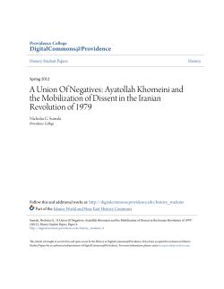 A Union Of Negatives: Ayatollah Khomeini and the Mobilization of