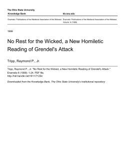 No Rest for the Wicked, a New Homiletic Reading of Grendel`s Attack