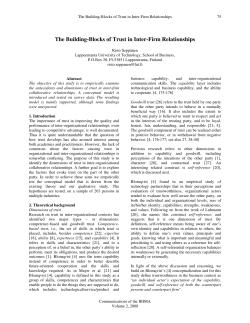 The Building-Blocks of Trust in Inter