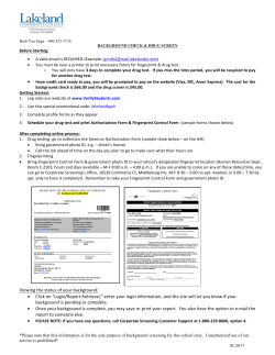 Criminal Background Check and Drug Screen Request Form
